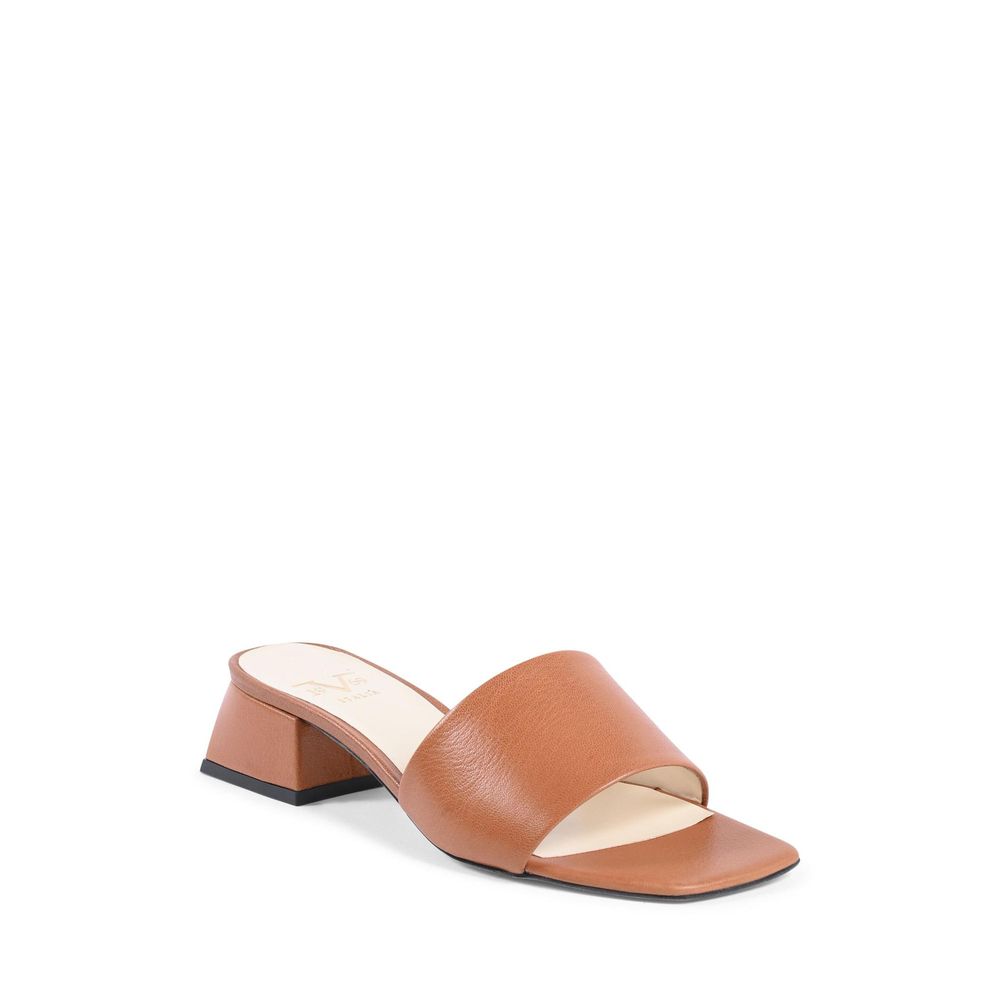 Brown Leather Flat Sandals