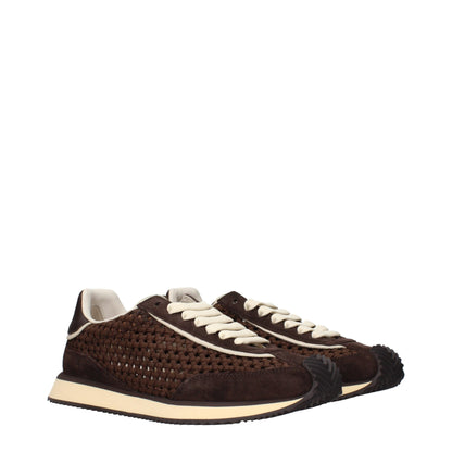 Brown Fabric Low Top Sneakers