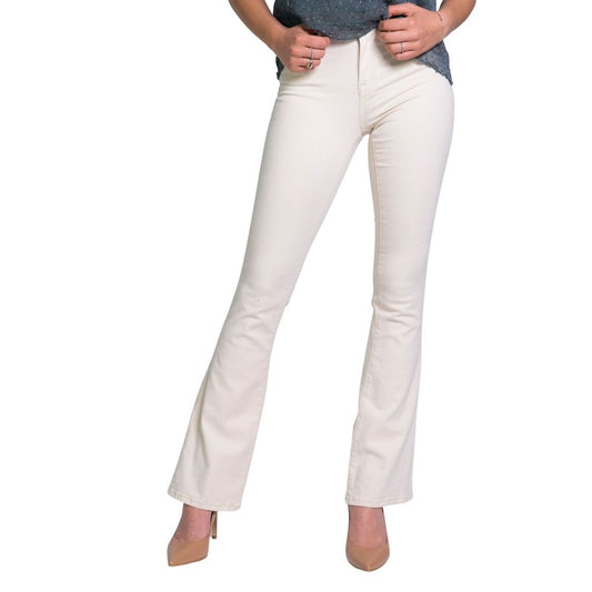 Cream Cotton Bootcut Jeans