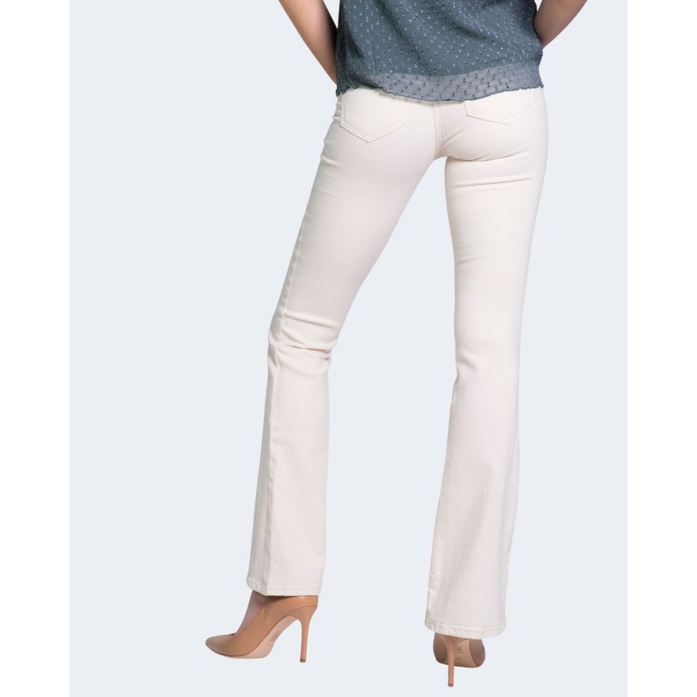 Cream Cotton Bootcut Jeans