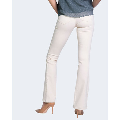 Cream Cotton Bootcut Jeans