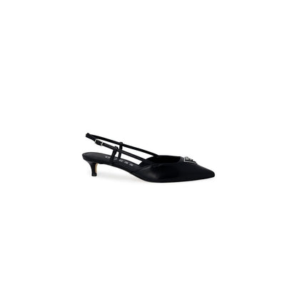 Black Polyester High Heel Pumps