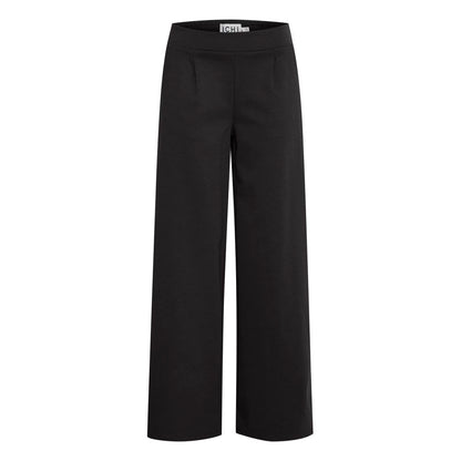 Black Recycled Polyurethane Casual Pants
