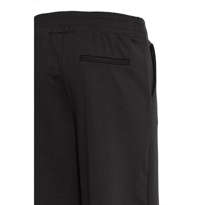 Black Recycled Polyurethane Casual Pants