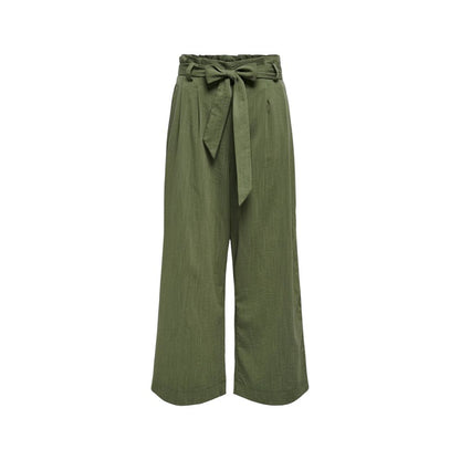 Green Viscose Casual Pants