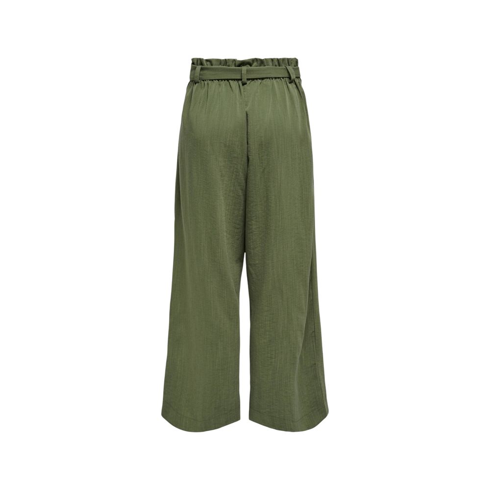 Green Viscose Casual Pants