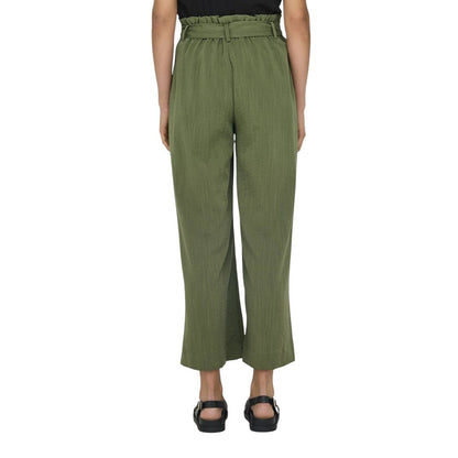 Green Viscose Casual Pants