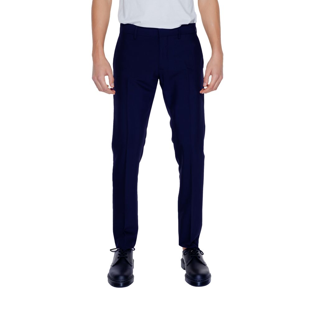 Blue Polyester Pant