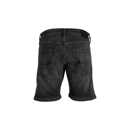 Black Cotton Bermuda Shorts