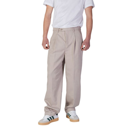 Beige Recycled Polyester Casual Pants