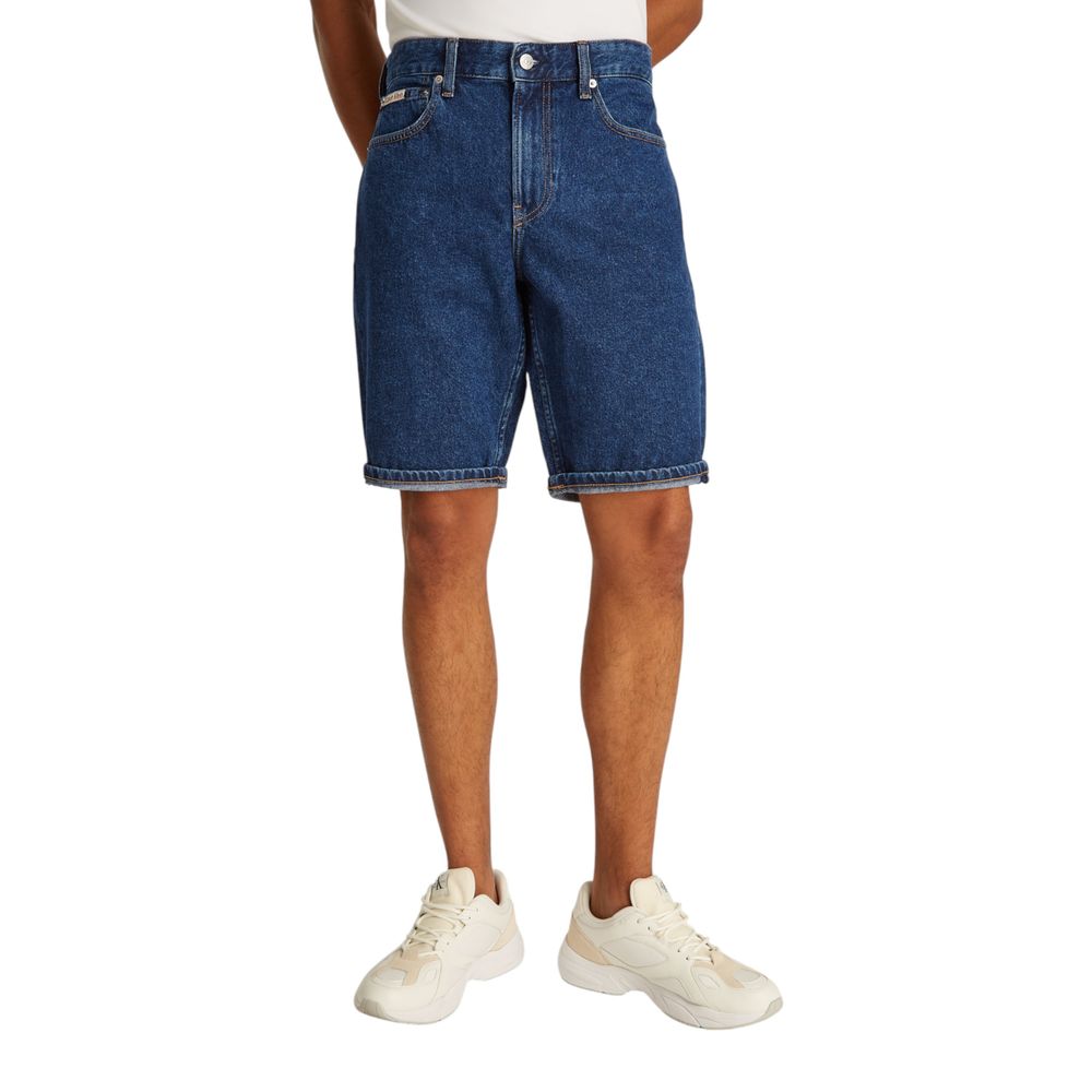 Blue Cotton Bermuda Shorts