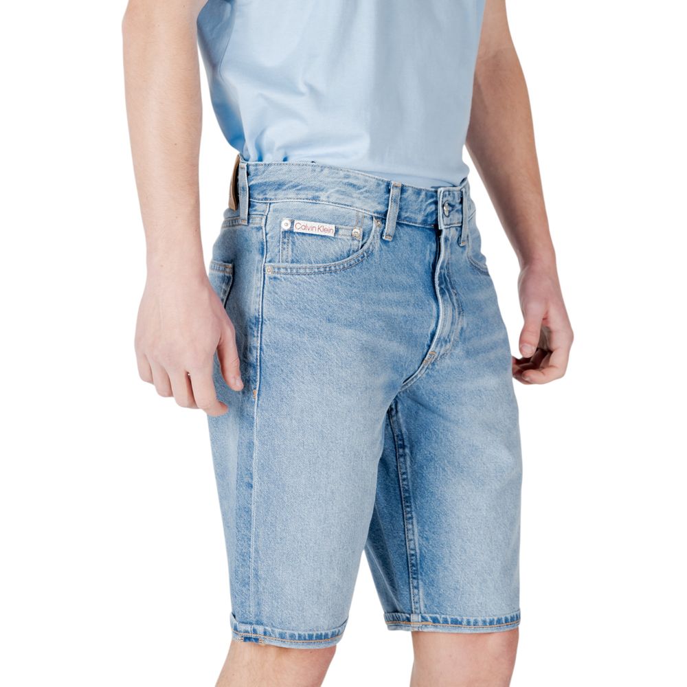 Blue Cotton Bermuda Shorts