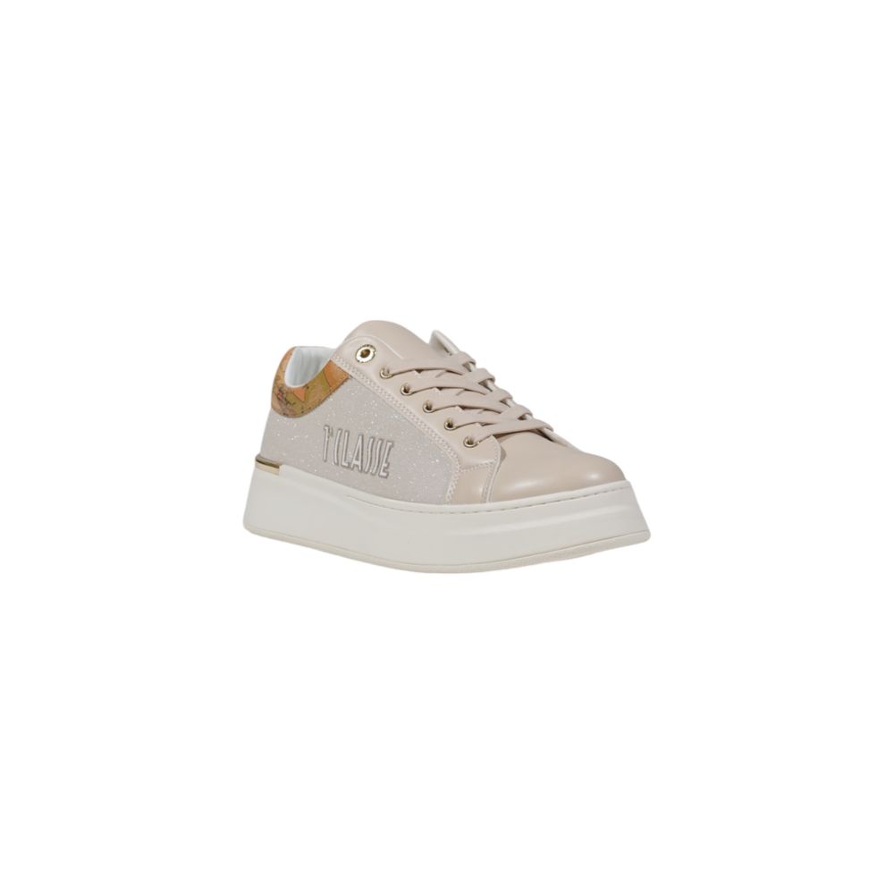 Beige Polyester Low Top Sneakers