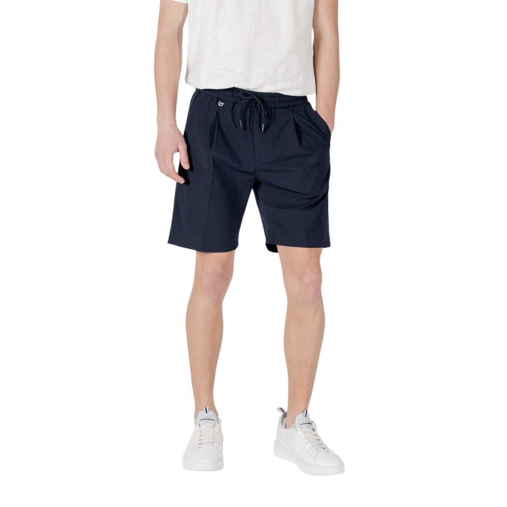 Blue Polyester Bermuda Shorts