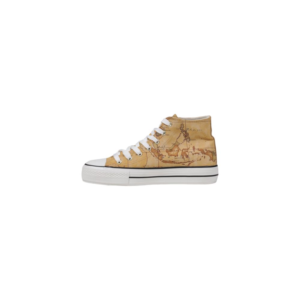 Beige Fabric High Top Sneakers