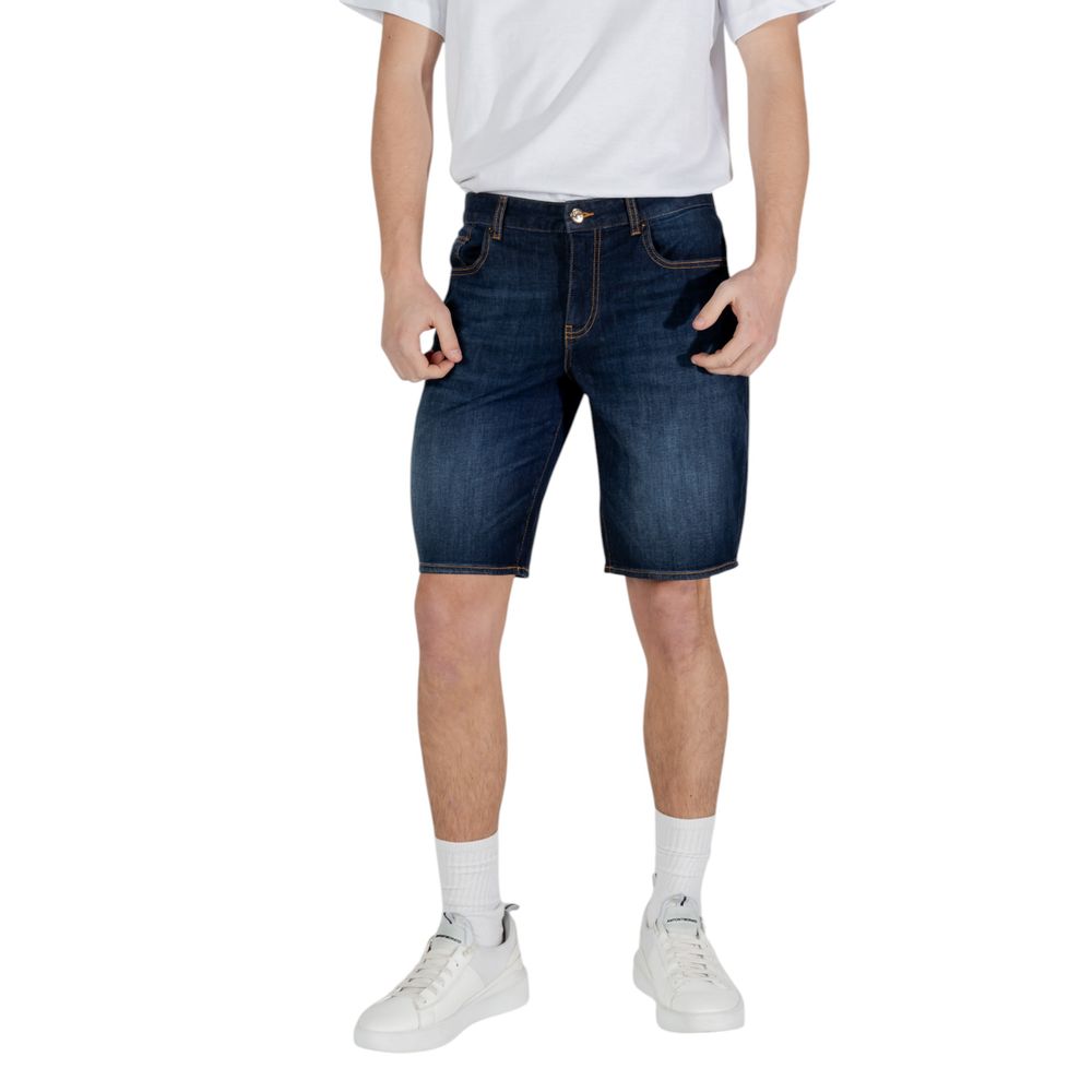 Blue Cotton Bermuda Shorts