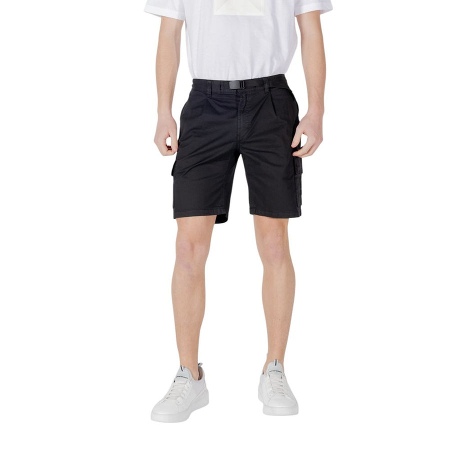 Black Cotton Bermuda Shorts