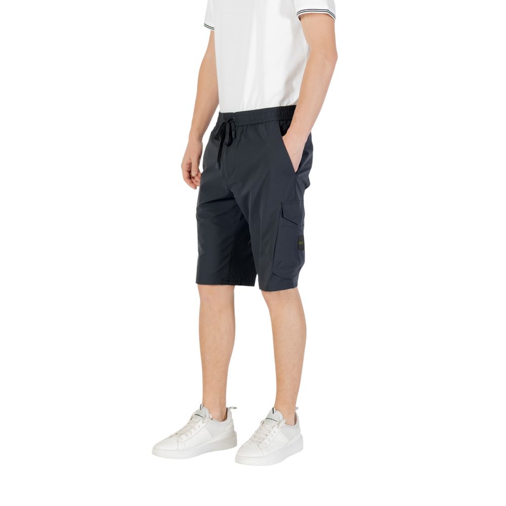 Blue Polyester Bermuda Shorts