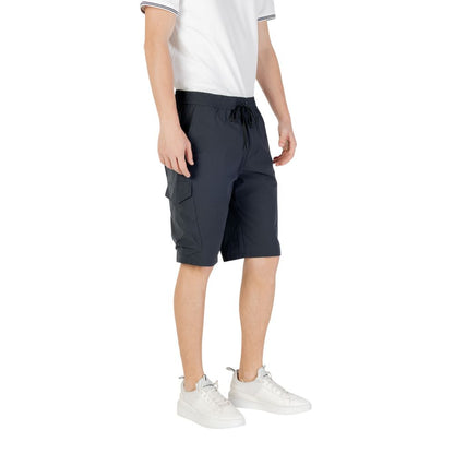 Blue Polyester Bermuda Shorts