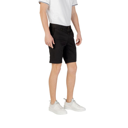 Black Cotton Bermuda Shorts
