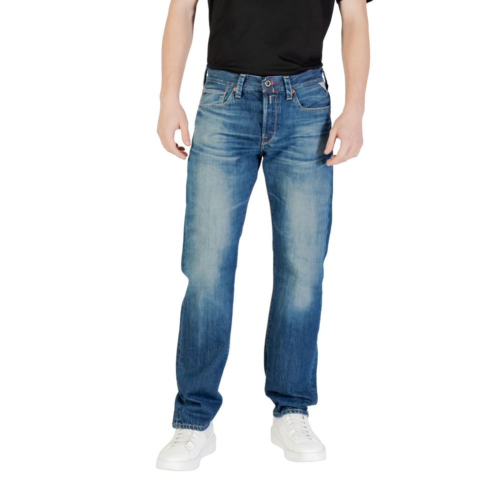 Blue Cotton Relaxed Fit Jeans