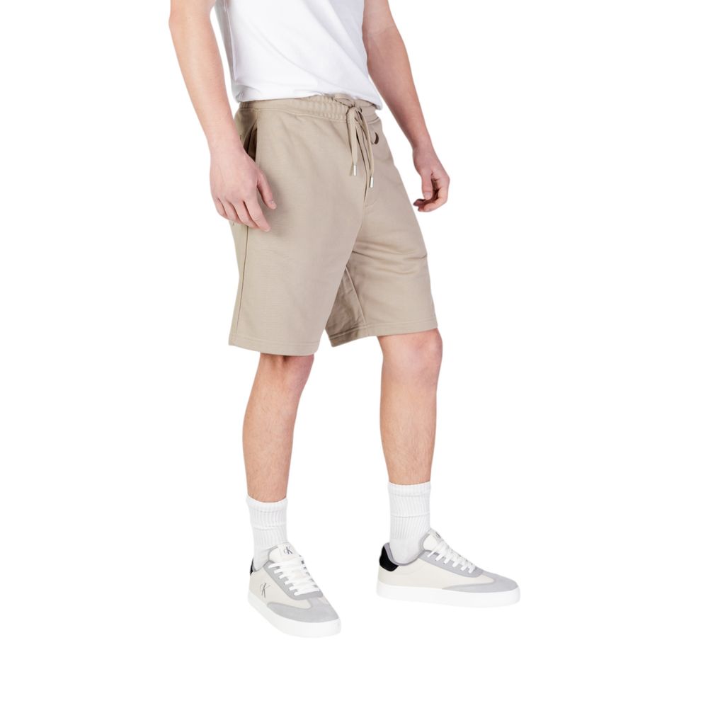 Beige Cotton Bermuda Shorts