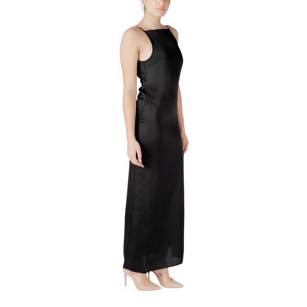 Black Recycled Polyester Long Dress