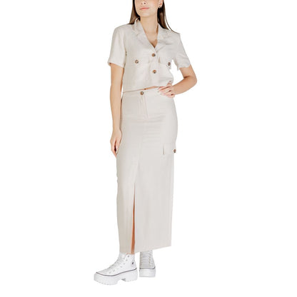 Bicolor Viscose Long Skirt