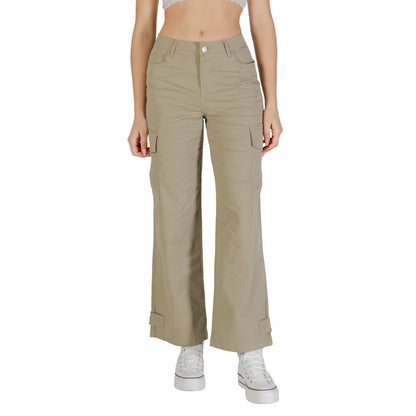 Beige Cotton Cargo Pants