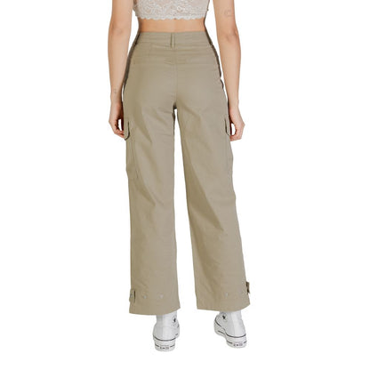 Beige Cotton Cargo Pants