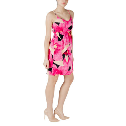 Pink Viscose Short Dress