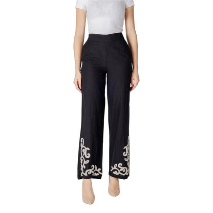 Black Viscose Flared Pants