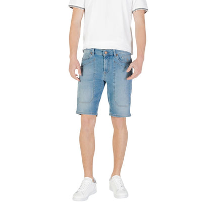 Light Blue Cotton Bermuda Shorts