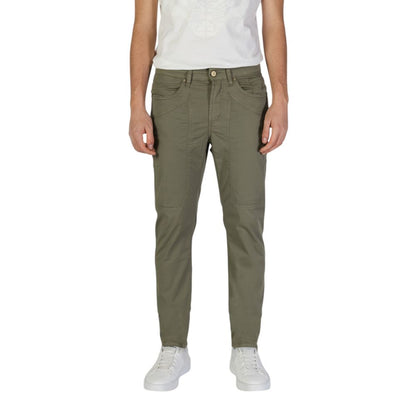 Green Cotton Skinny Pants