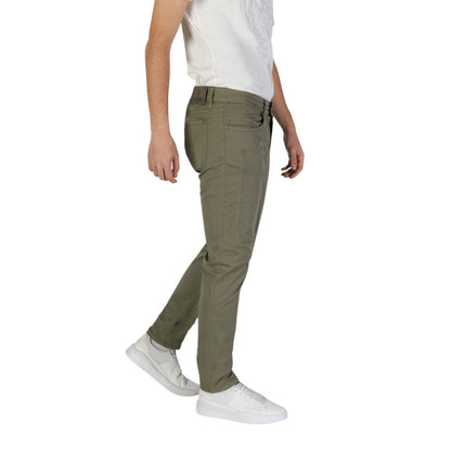 Green Cotton Skinny Pants