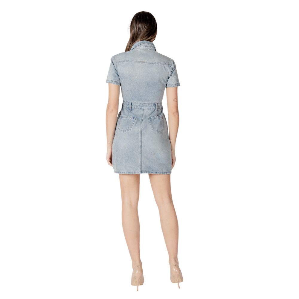 Blue Cotton Midi Dress