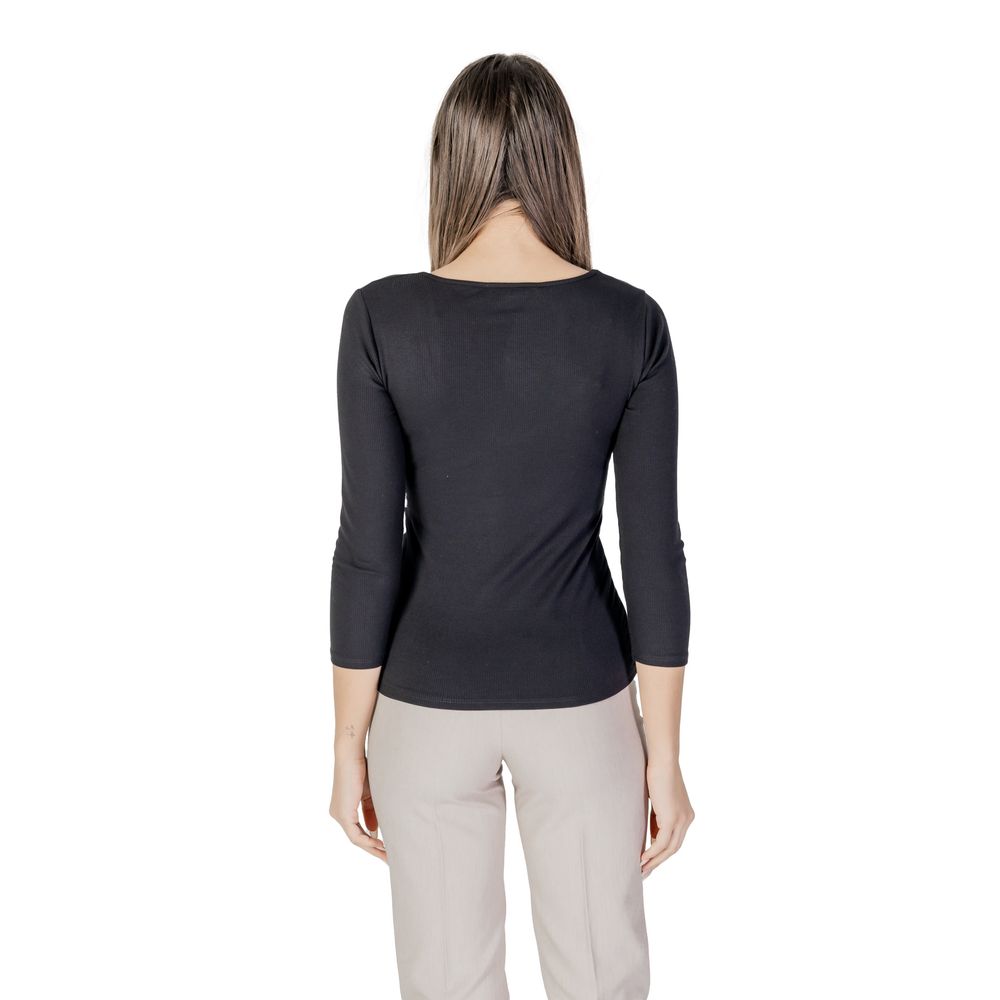 Black Viscose Long Sleeve T-Shirt