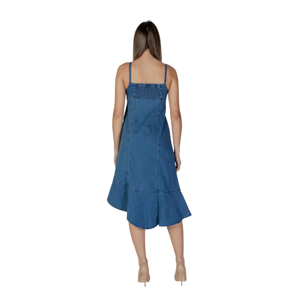 Blue Cotton Long Dress