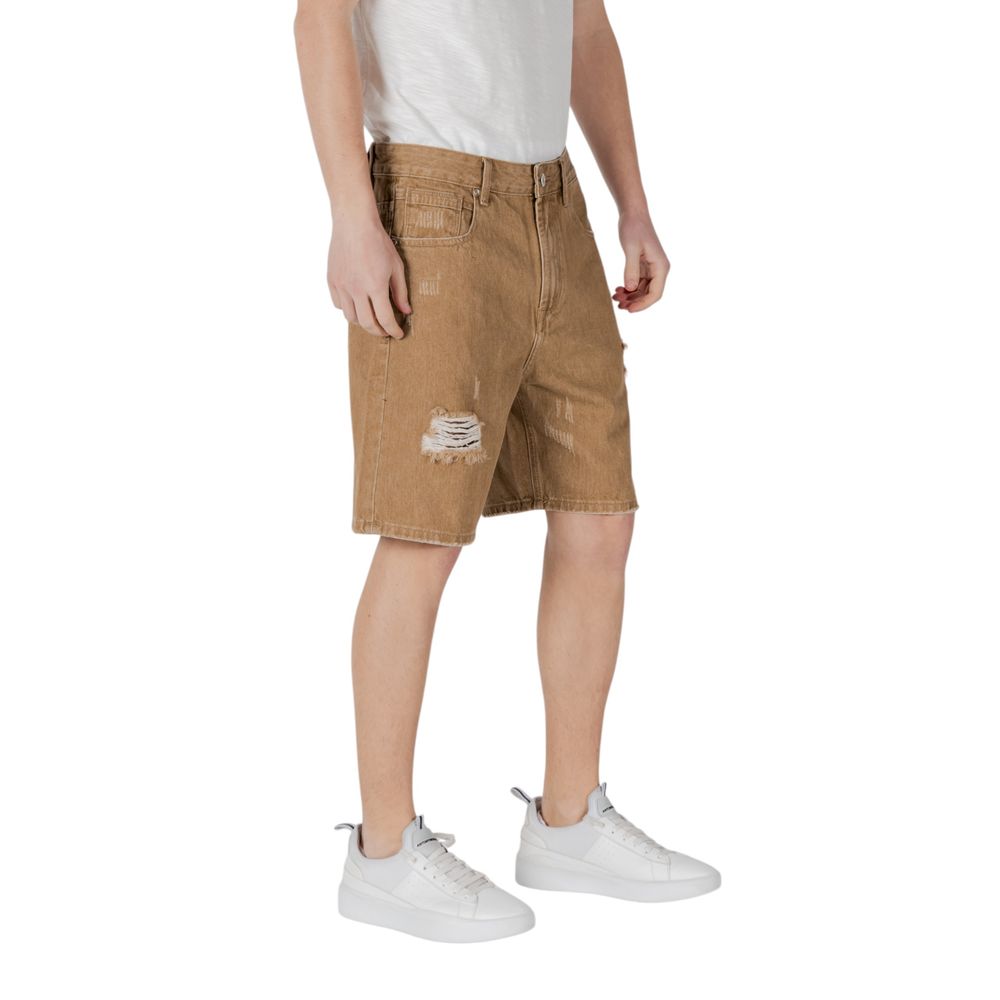 Beige Cotton Bermuda Shorts