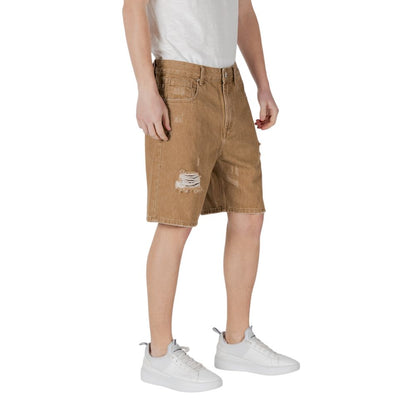 Beige Cotton Bermuda Shorts
