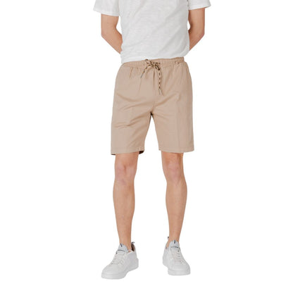 Beige Cotton Bermuda Shorts