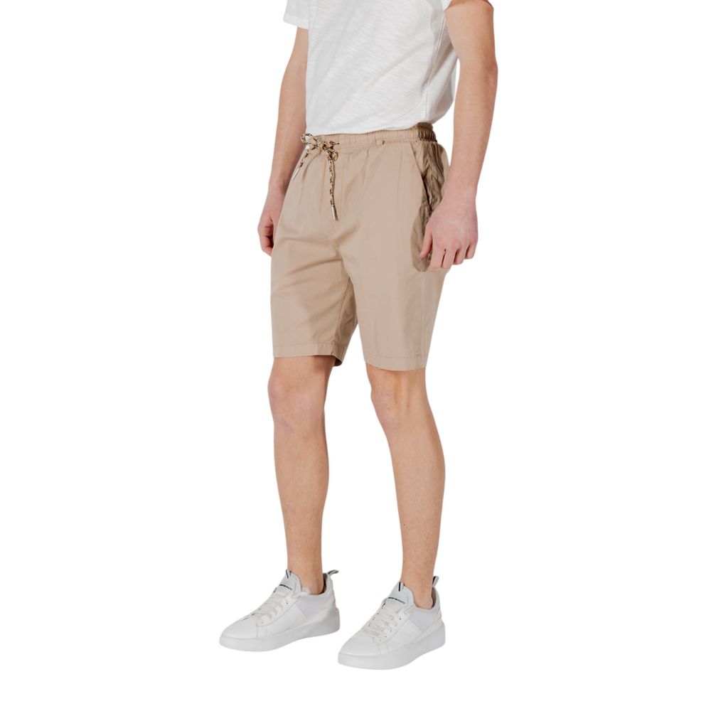 Beige Cotton Bermuda Shorts