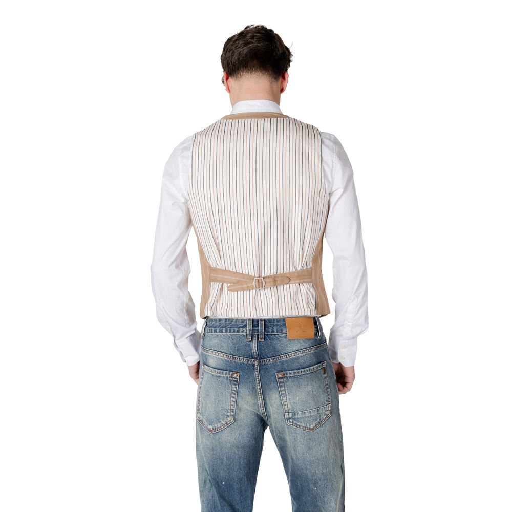 Beige Polyester Waistcoat