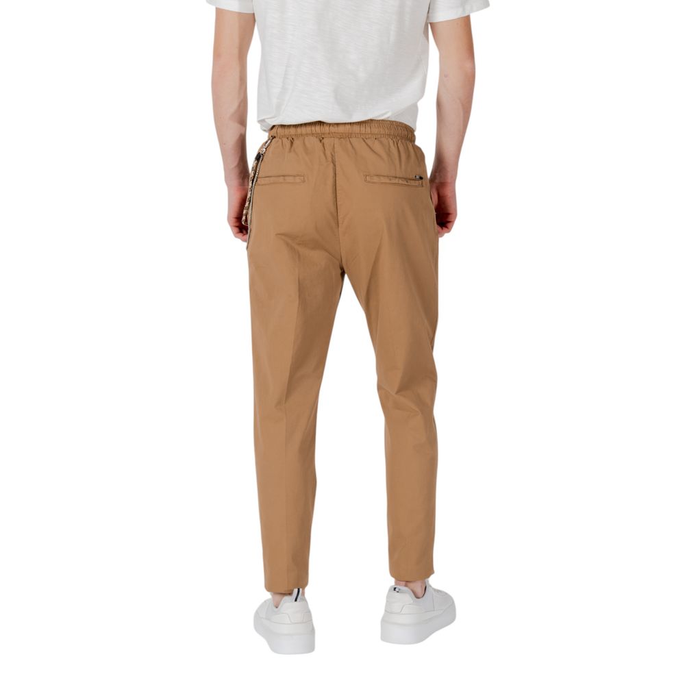 Brown Cotton Casual Pants