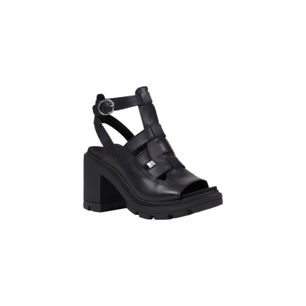 Black Leather Platform Sandals