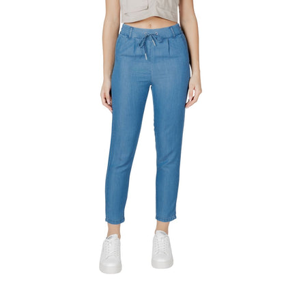 Blue Lyocell Casual Pants