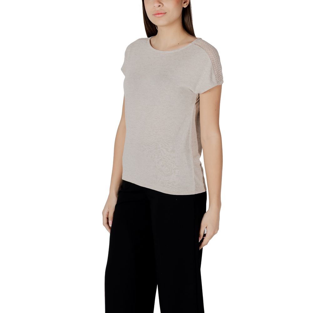 Beige Polyester T-Shirt