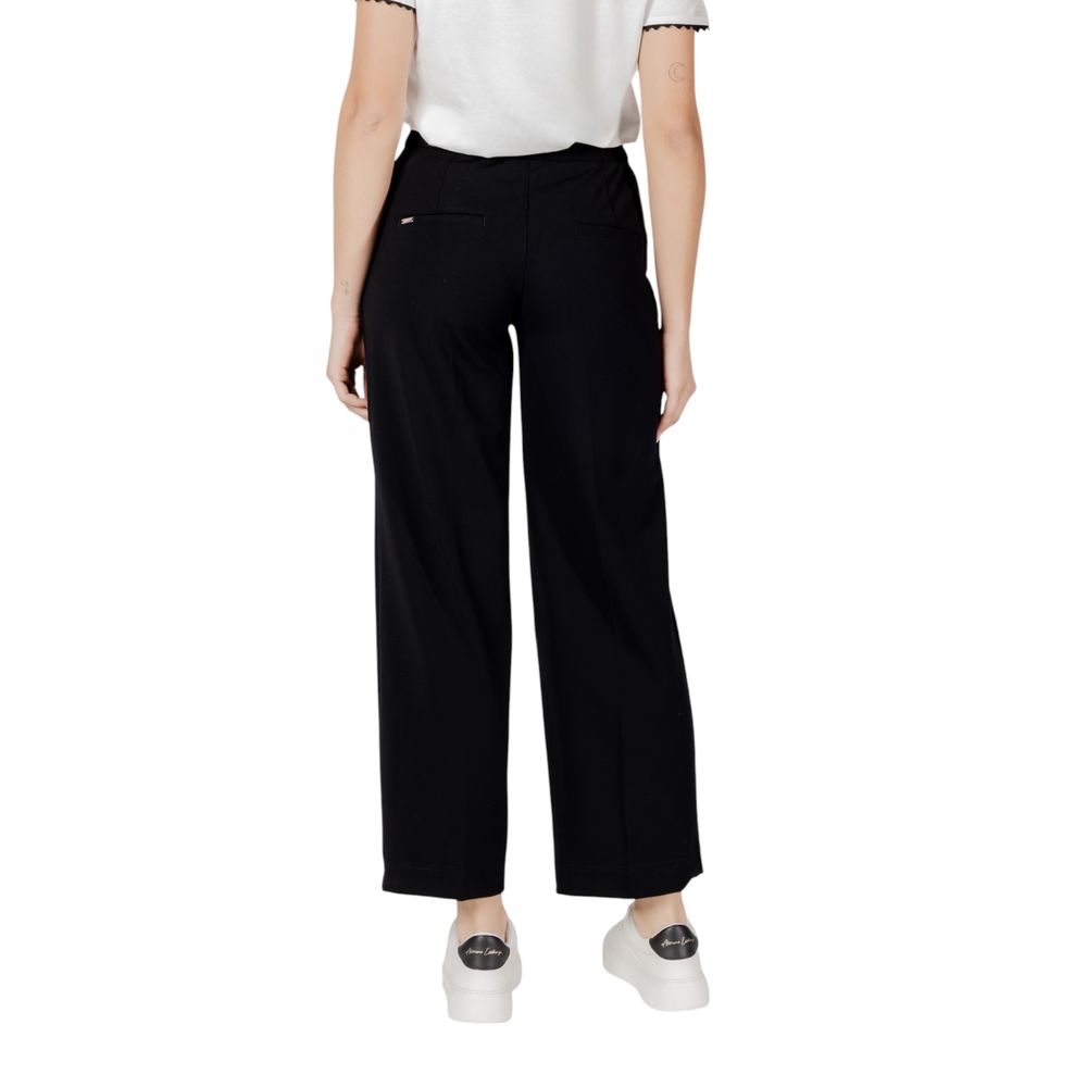 Black Viscose Casual Pants