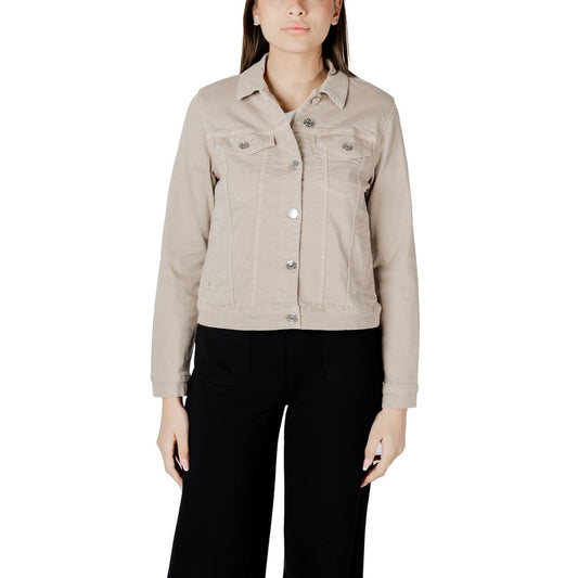 Beige Cotton Jackets & Coat