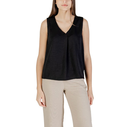 Black Recycled Polyester Tank Top